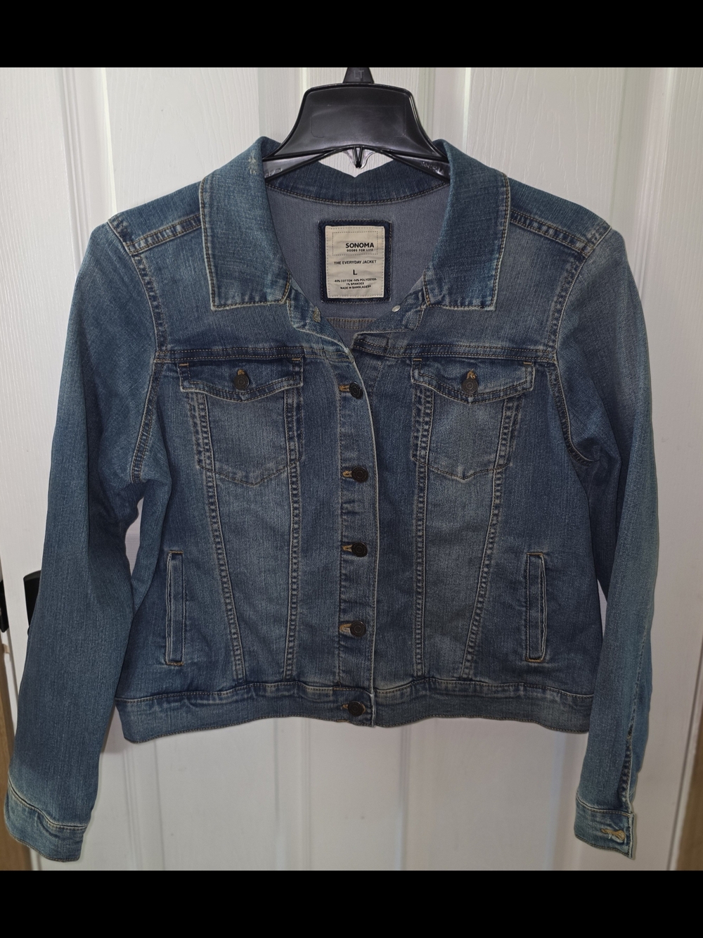Sonoma Blue Distressed Denim Jacket - Classic Women's Jean Coat